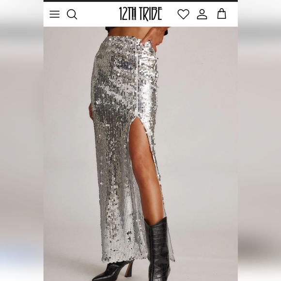 12th Tribe sequin skirt size large - Picture 3 of 5